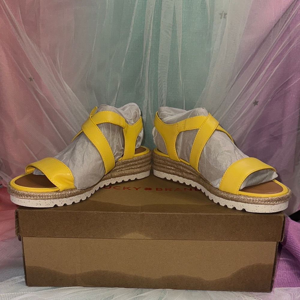 Lucky Brand Yellow Espadrille Sandals